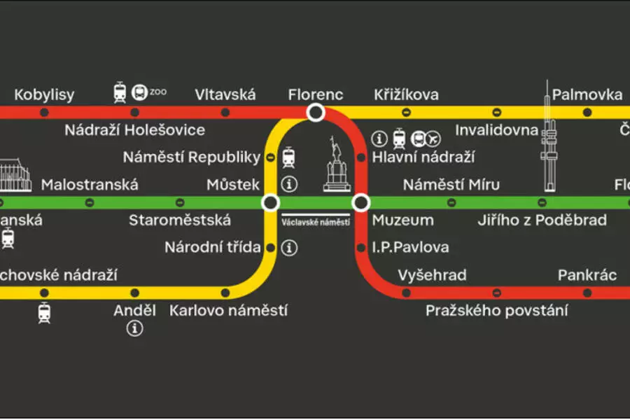 Новая графическая форма схем линий метро Праги доступна пассажирам с 1 ноября
