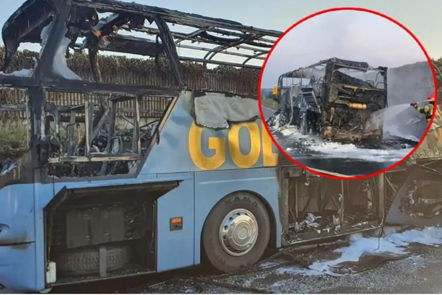В Польше под Краковом загорелся автобус, следовавший из Чехии