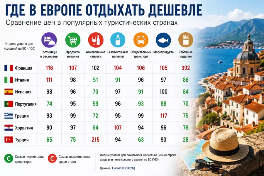 Где в Европе отдыхать дешевле: названы самые выгодные страны для отпуска