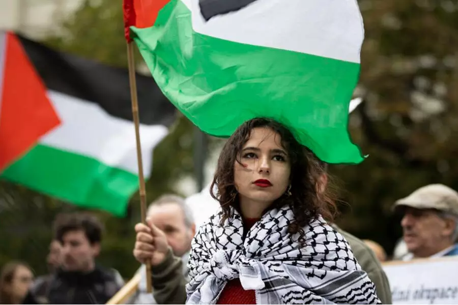 В Праге прошел митинг в поддержку палестинцев