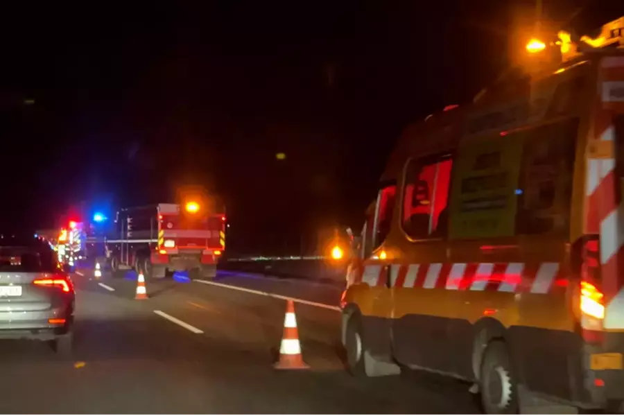 В Чехии из-за серьезной аварии перекрывали трассу D8 под Прагой